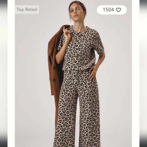 Maeve Black and Gold Patterned Boot Cut Pants